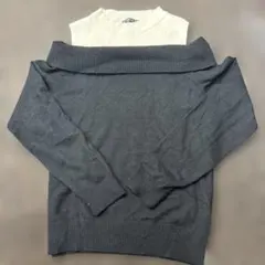 SUREVE ブラックオフショルダー ニット