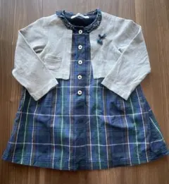 【９０センチ】familiar チェック柄ワンピース ファミリア　フォーマル