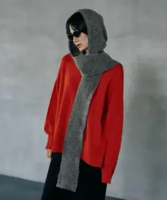 日曜値下げ！今季！LEPSIM レプシィム フードストール　グレー　マフラー