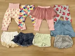 女の子 80cm ズボン 9点セット まとめ 保育園 ハーフパンツ パジャマ