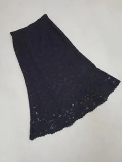 UNIQLO　ユニクロ　ブラックレースロングスカート 裏地付き　Sサイズ