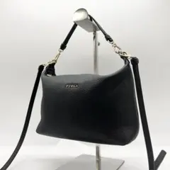 極美品✨フルラ　ショルダーバッグ　ソフィー　2way　レザー　シボ革　ブラック