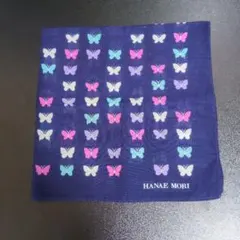 HANAE MORI ハンカチ 　蝶々柄 ネイビー