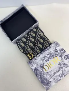 Dior オブリーク コンパクトウォレット ベージュ × ブラック 中古