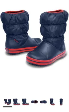 crocs 冬用ダウンスタイルブーツ ネイビー　スノーブーツ、レインブーツ