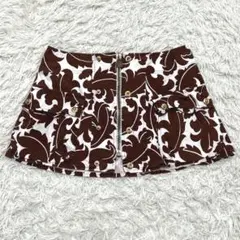 MARNI スナップボタン フロントジップ デザインミニスカート ボタニカル Lのサムネイル