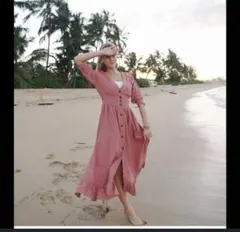 Tothesea】リネンガウンワンピース　リネン素材　夏　海のサムネイル