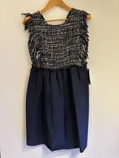ZARA BASIC ノースリーブツイードドレス S