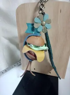 大きいサイズ　本革ハンバーガーレザーバーガーキーホルダー