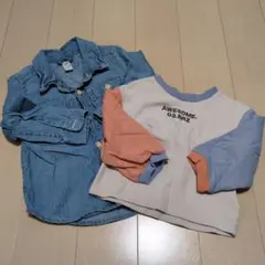 babyGap デニムシャツ&BREEZE カットソーセット 80cm