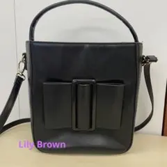 リボン　ブラック　ショルダーバッグ　lily brown
