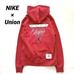 【タグ付】NIKE JORDAN × UNION プルオーバー パーカー 赤