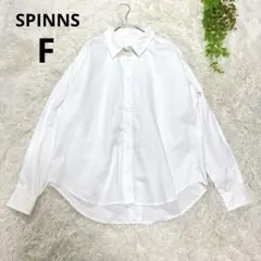 スピンズ◆バックリボン　コットン長袖シャツ(F)ホワイト　デザインシャツのサムネイル