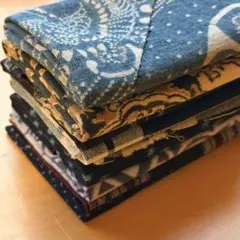 20木綿セット　型染め　和更紗　藍染め　絣　縞　格子　古布　リメイク