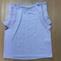 【未使用品】ZARA ノースリーブ プリーツショルダー トップス　Sサイズ