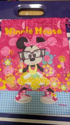 平成レトロ ミニーマウス 巾着袋 ピンク 花柄 未使用品