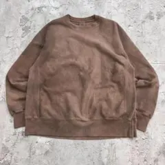 チャンピオン　無地　ブランク　ソリッド　トップス　スウェット　古着　ブラウン　L