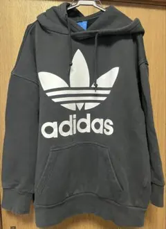 adidas アディダスパーカーLサイズ(黒)ビッグロゴ