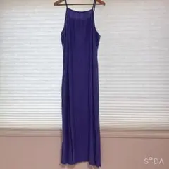 a new day 紫 プリーツ キャミワンピース L