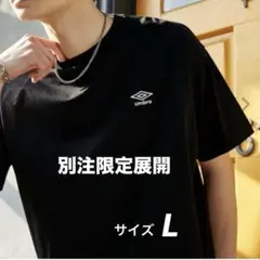 別注 umbro アンブロ Tシャツ 半袖シャツ ロゴ刺繍 限定展開 黒