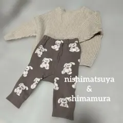 西松屋　しまむら　セット　ニット　パンツ　80 90 100 うさぎ　スパッツ