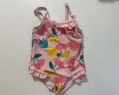 【新品・未使用】水着　フルーツ柄　ピンク　80cm