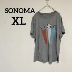 一点もの❣️SONOMA 【XL】USA ロゴ グレー Tシャツ 半袖