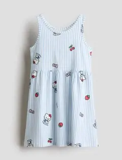Ｈ＆Ｍ★ハローキティ プリント コットンワンピース サンリオ イチゴ ストライプ