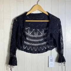 新品タグ付 定価1万円! SCOT CLUB レース編み ボレロ 9号 ブラックのサムネイル