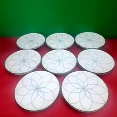 昭和レトロ 花模様の白い皿 10 枚 セット