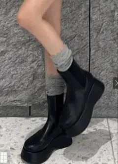 厚底 ブラック サイドゴアブーツ grl sサイズ　22.5cm