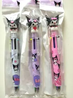 韓国限定　クロミちゃん 6色ボールペン×3本セット　マスコット付