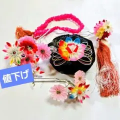 七五三 7才(日本髪セット)髪飾り 和装小物 つまみ細工 花