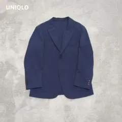 UNIQLO 感動ジャケット シアサッカー ブルー XS 448048