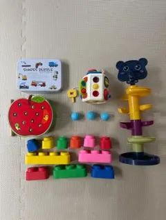 幼児向けパズルと積み木セット