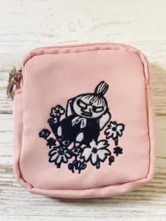 ムーミン コインケース リトルミー フラワー ピンク 新品