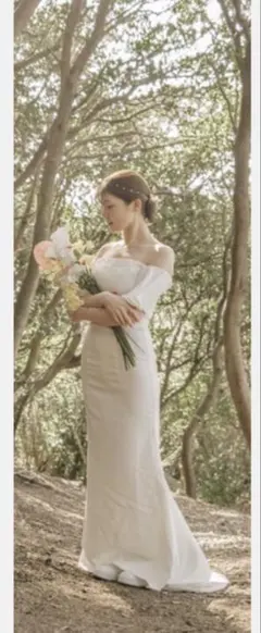 オフショルダーマーメイド　ウェディングドレス