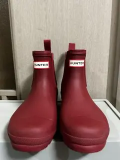 HUNTER 防水チェルシーブーツ バーガンディ