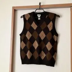 【値下げしました】L.L.Bean アーガイル柄 Vネック ニットベスト　L