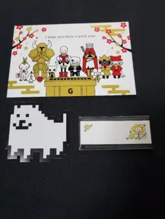 非売品　描き下ろし　デルタルーン　アンダーテール　ポストカード　付箋　ステッカー