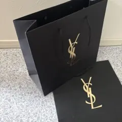 YSL ショップ袋 大 ブラック×ゴールド 2枚セット