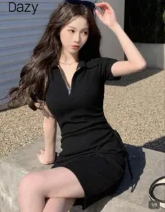 SHEIN 半袖 ワンピース 膝上 清楚 韓国