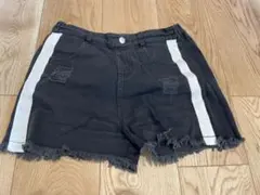 ANAPGIRL  ダメージデニムショートパンツ 黒　160