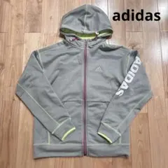 adidas フルジップパーカーM グレー