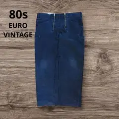 80s ユーロヴィンテージ ダブルニー ロガーパンツ ワークパンツ 極太 墨黒