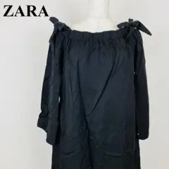 ZARA オフショルダー ブラウス 黒 M 1116-B