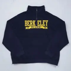 USA製 00s カレッジロゴ ハーフジップスウェット XL