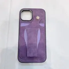 美品✨iPhone 13/14 ケース パープル　ストラップホール　紫