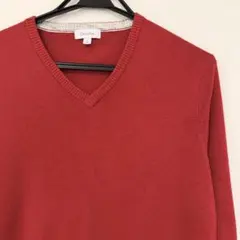 Calvin Klein Vネック ニット セーター　コットン　レーヨン　赤　Mのサムネイル