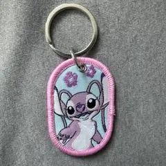 ディズニー エンジェル タグキーホルダー 刺繍 スティッチ